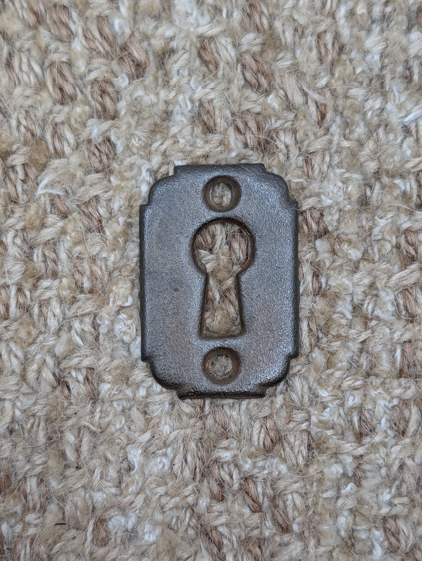 1  1/8" x 1  11/16" Antique Cast Iron Key Hole Cover Escutcheon Door Hardware