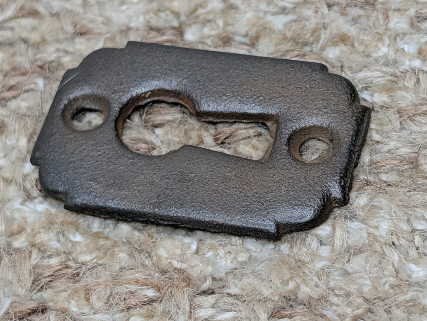 1  1/8" x 1  11/16" Antique Cast Iron Key Hole Cover Escutcheon Door Hardware