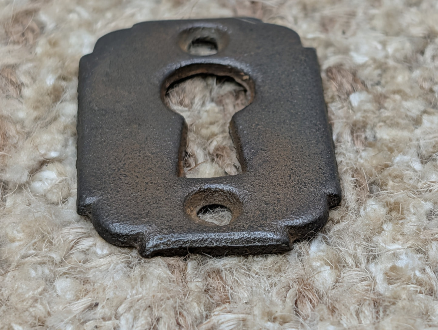 1  1/8" x 1  11/16" Antique Cast Iron Key Hole Cover Escutcheon Door Hardware