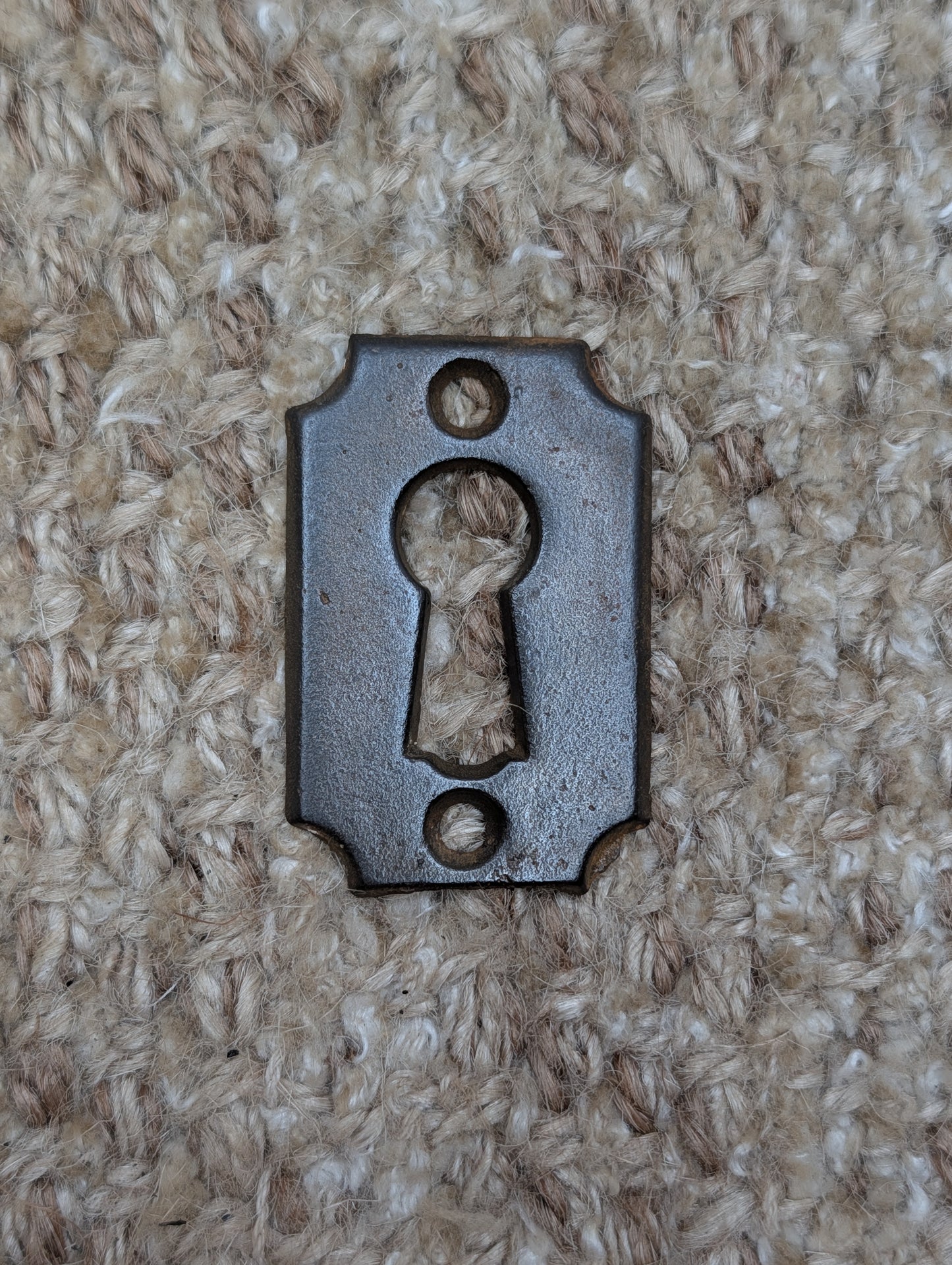 1  1/8" x 1  11/16" Antique Cast Iron Key Hole Cover Escutcheon Door Hardware