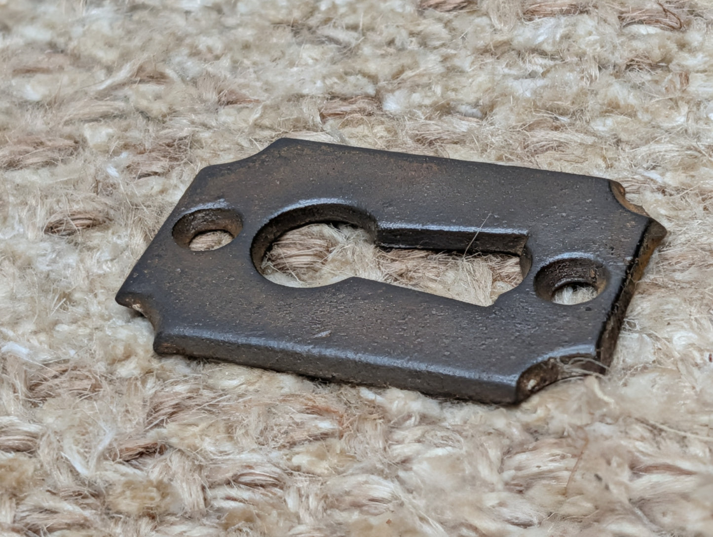 1  1/8" x 1  11/16" Antique Cast Iron Key Hole Cover Escutcheon Door Hardware