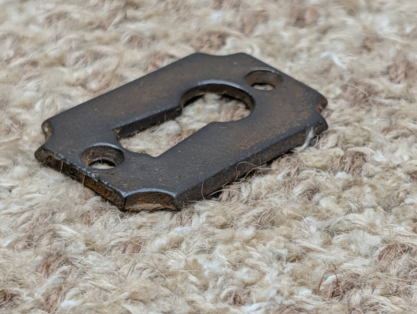 1  1/8" x 1  11/16" Antique Cast Iron Key Hole Cover Escutcheon Door Hardware