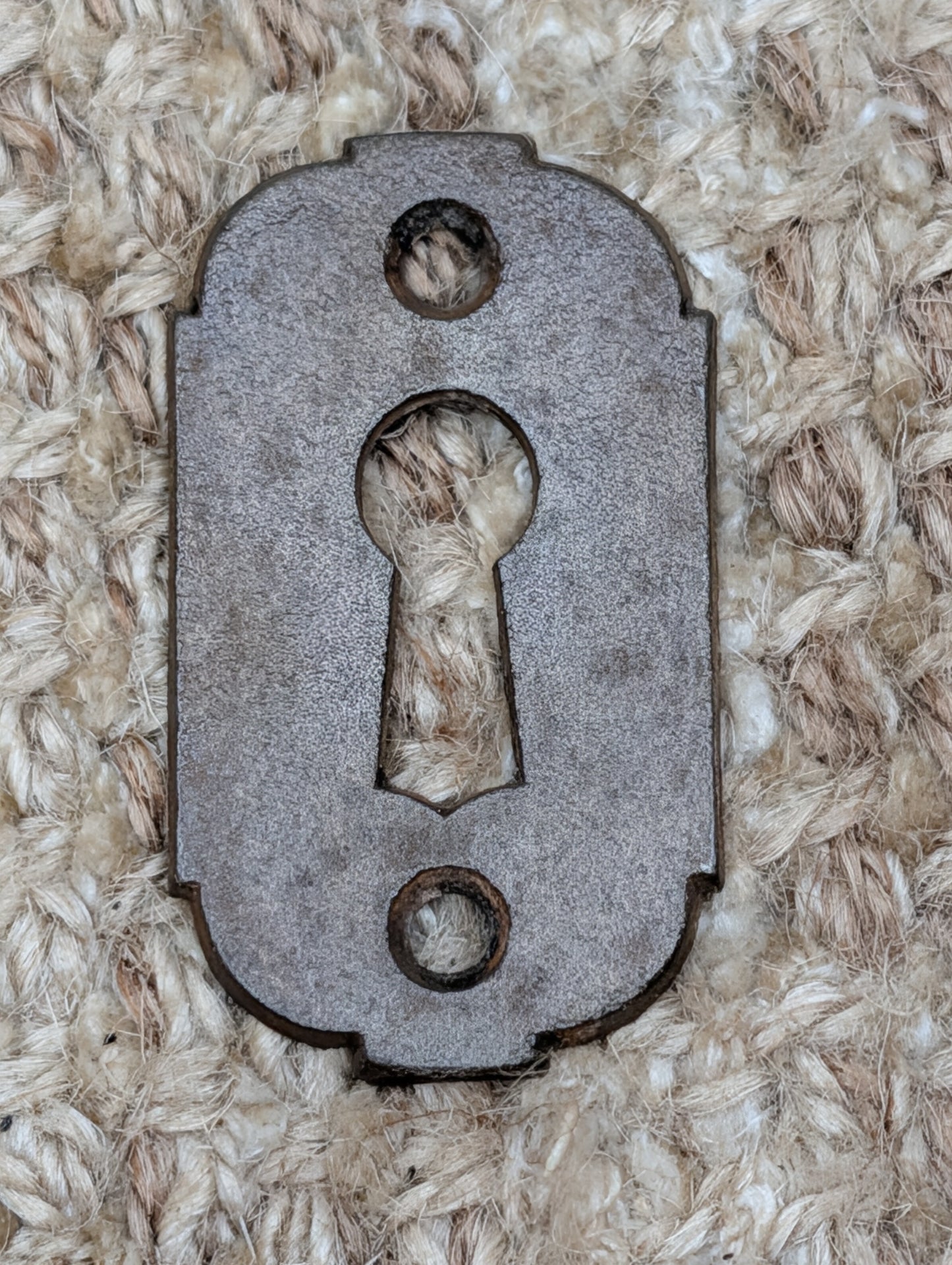 1  1/16" x 1  15/16" Antique Cast Iron Key Hole Cover Escutcheon Door Hardware