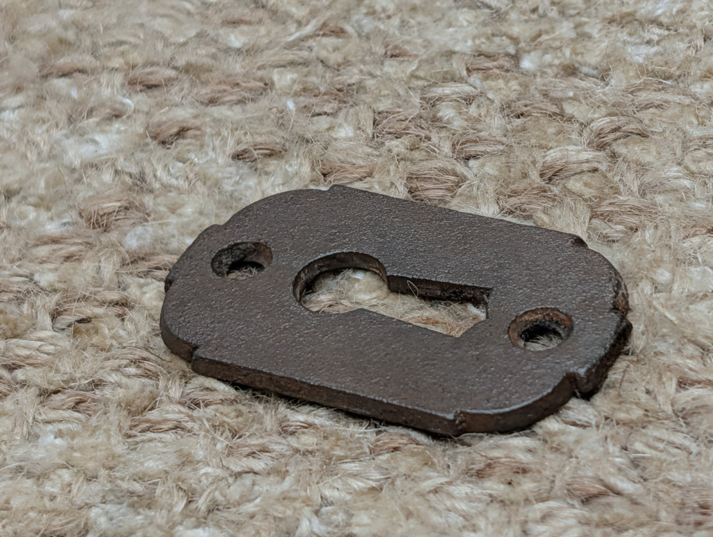 1  1/16" x 1  15/16" Antique Cast Iron Key Hole Cover Escutcheon Door Hardware