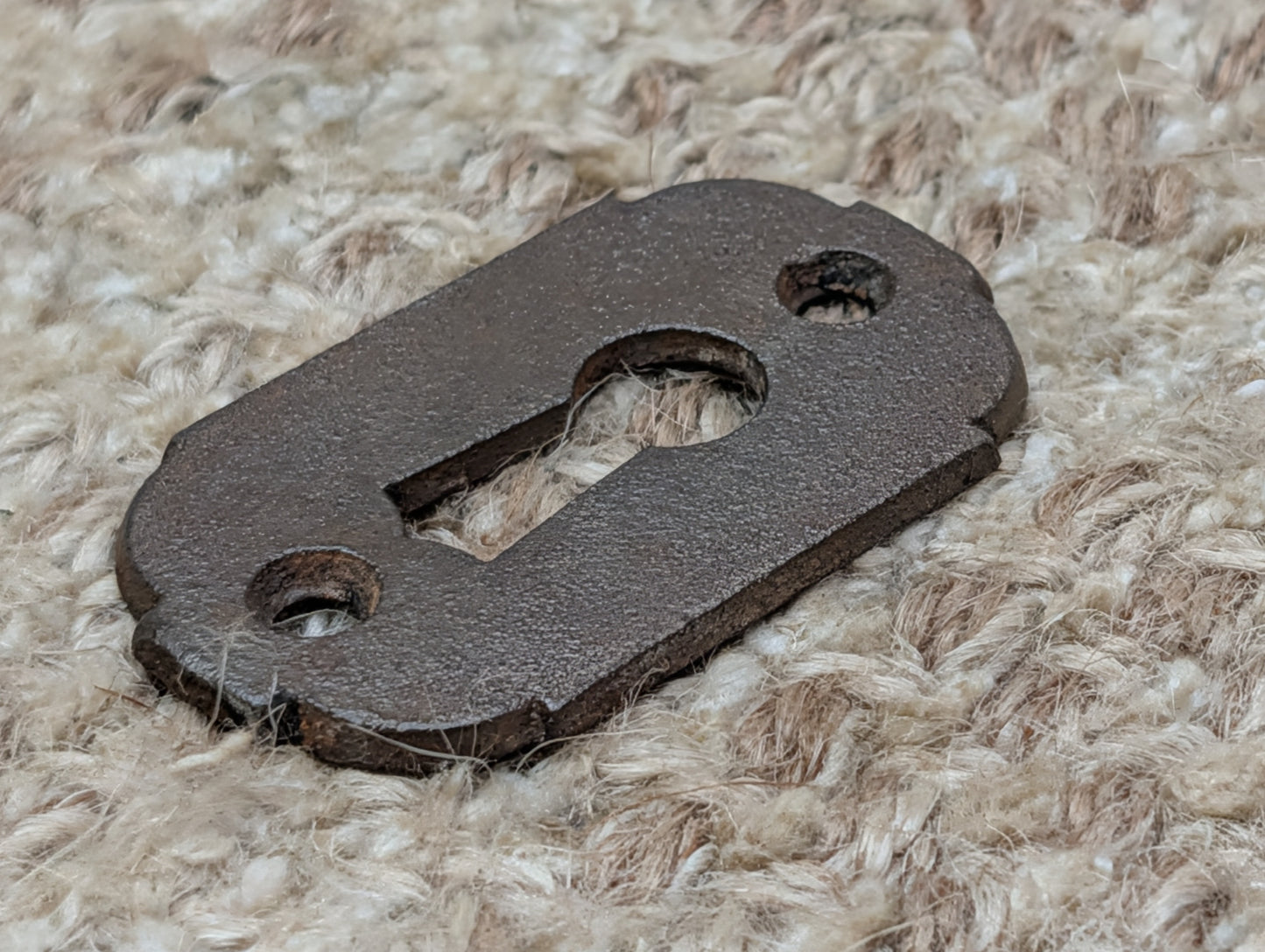 1  1/16" x 1  15/16" Antique Cast Iron Key Hole Cover Escutcheon Door Hardware