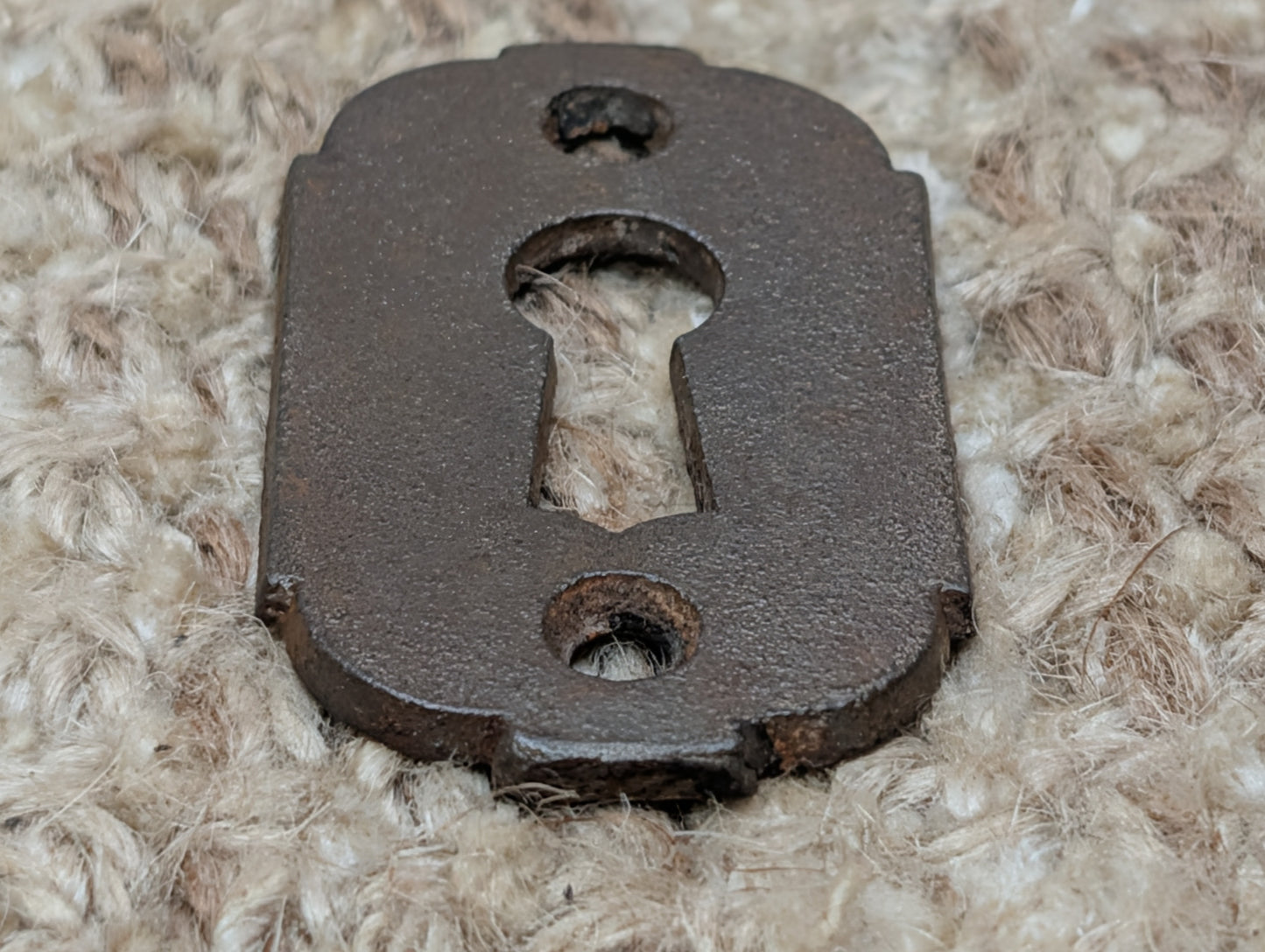 1  1/16" x 1  15/16" Antique Cast Iron Key Hole Cover Escutcheon Door Hardware