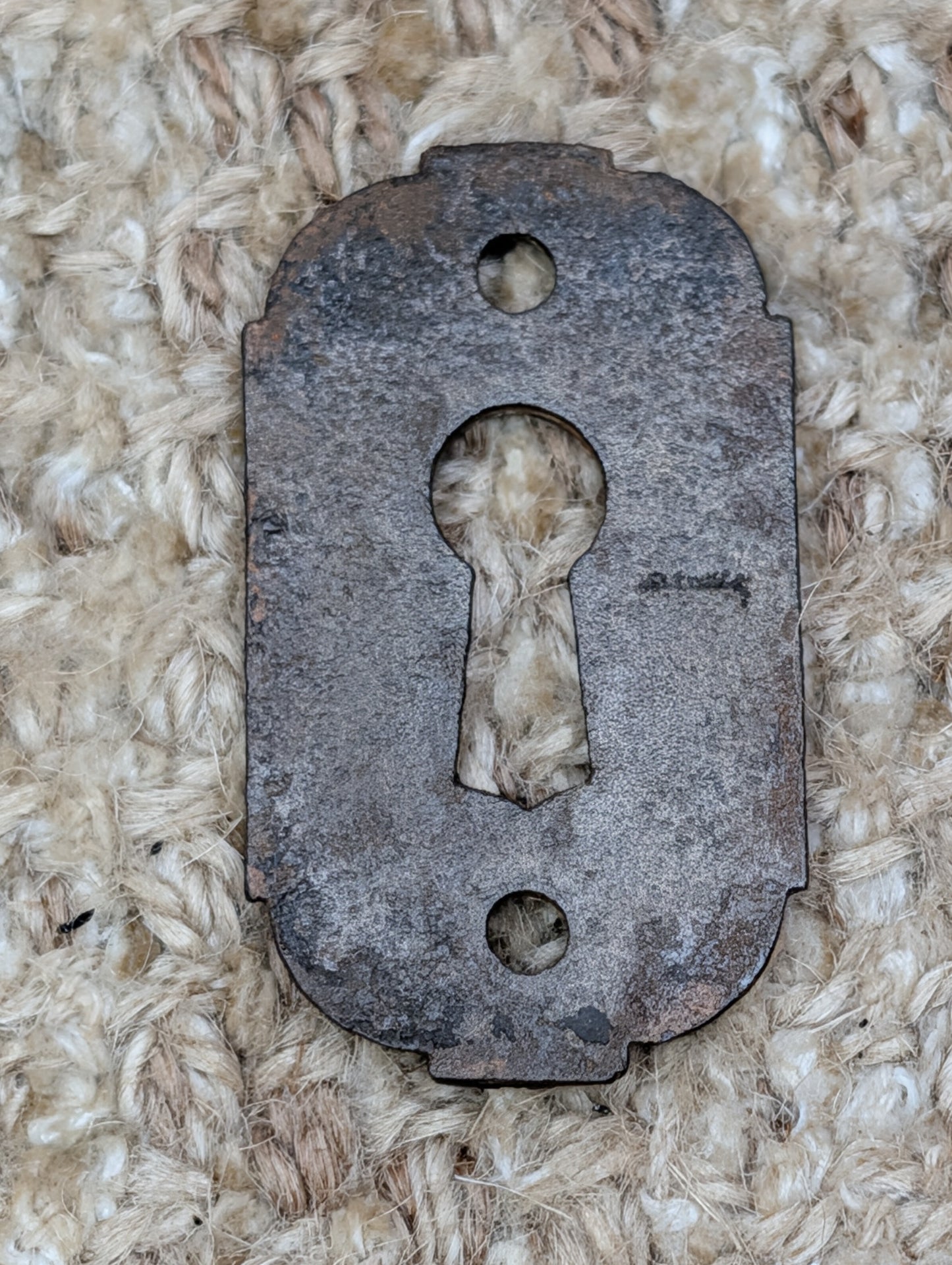 1  1/16" x 1  15/16" Antique Cast Iron Key Hole Cover Escutcheon Door Hardware