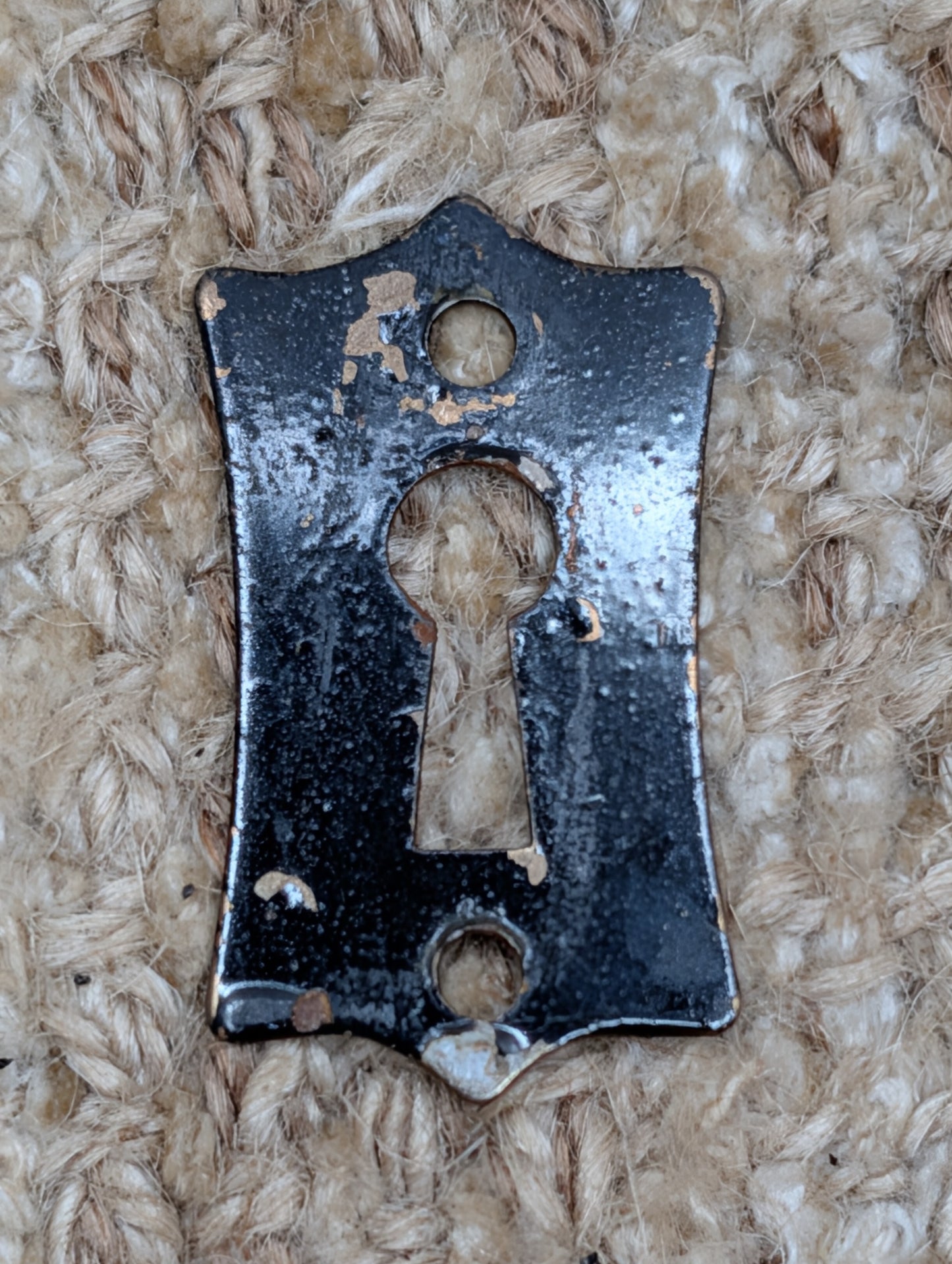15/16" x 1  11/16" Antique Steel Key Hole Cover Escutcheon Door Hardware