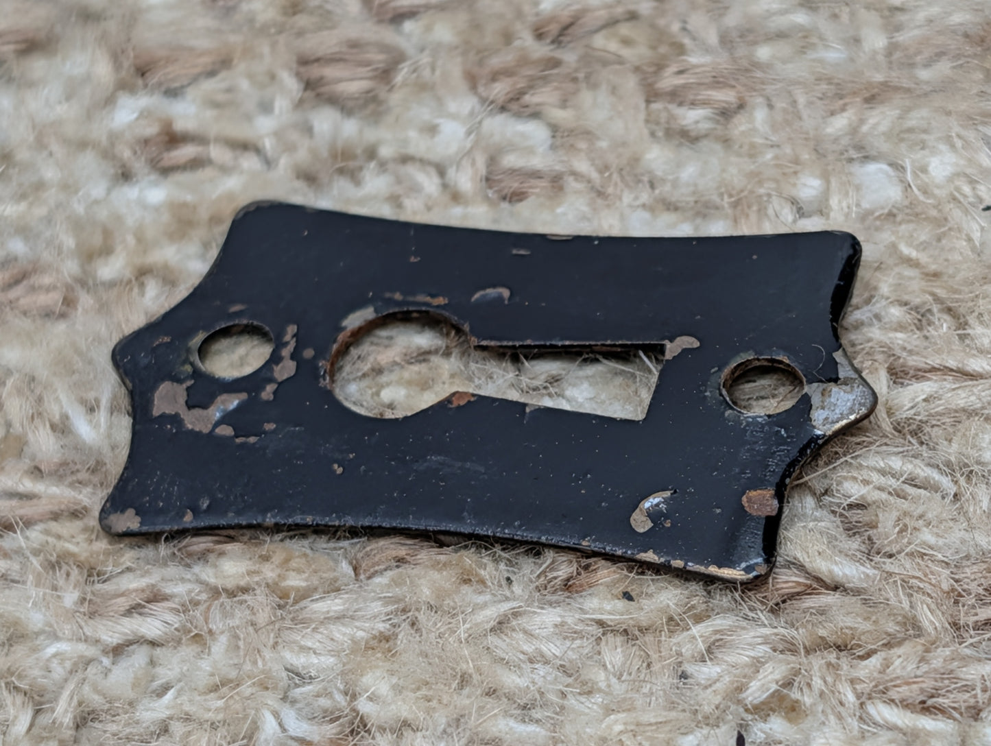 15/16" x 1  11/16" Antique Steel Key Hole Cover Escutcheon Door Hardware
