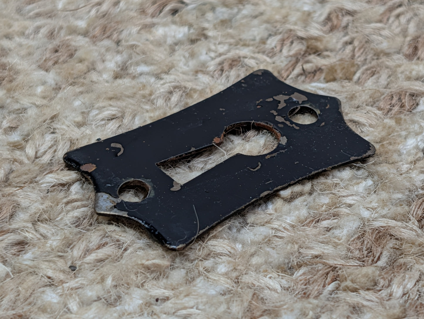 15/16" x 1  11/16" Antique Steel Key Hole Cover Escutcheon Door Hardware