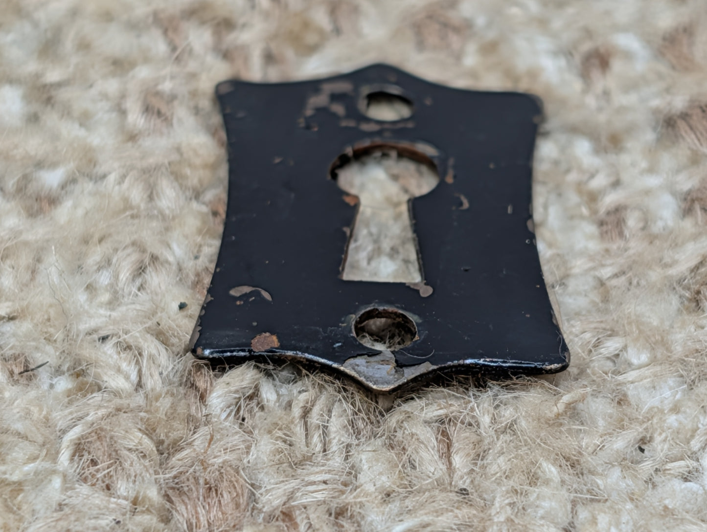 15/16" x 1  11/16" Antique Steel Key Hole Cover Escutcheon Door Hardware