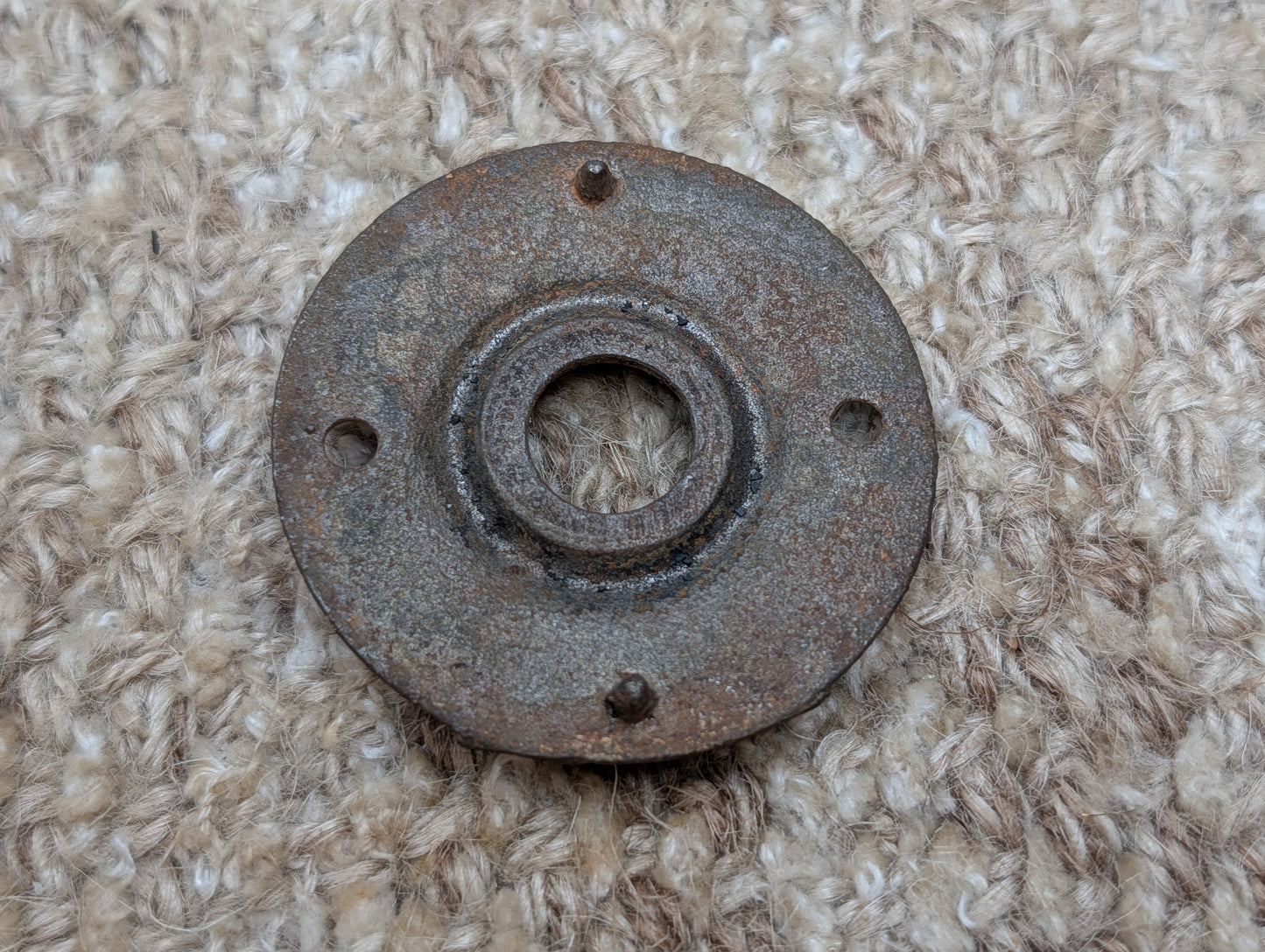 1 7/8" Antique Cast Iron Rosette Escutcheon For Door Knob