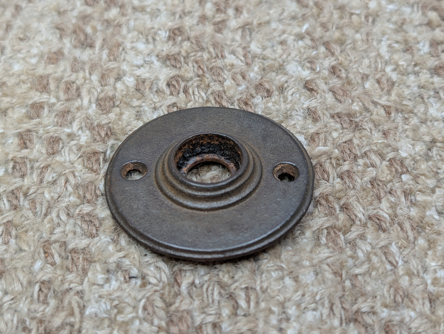 2  1/16" Antique Cast Iron Rosette Escutcheon For Door Knob