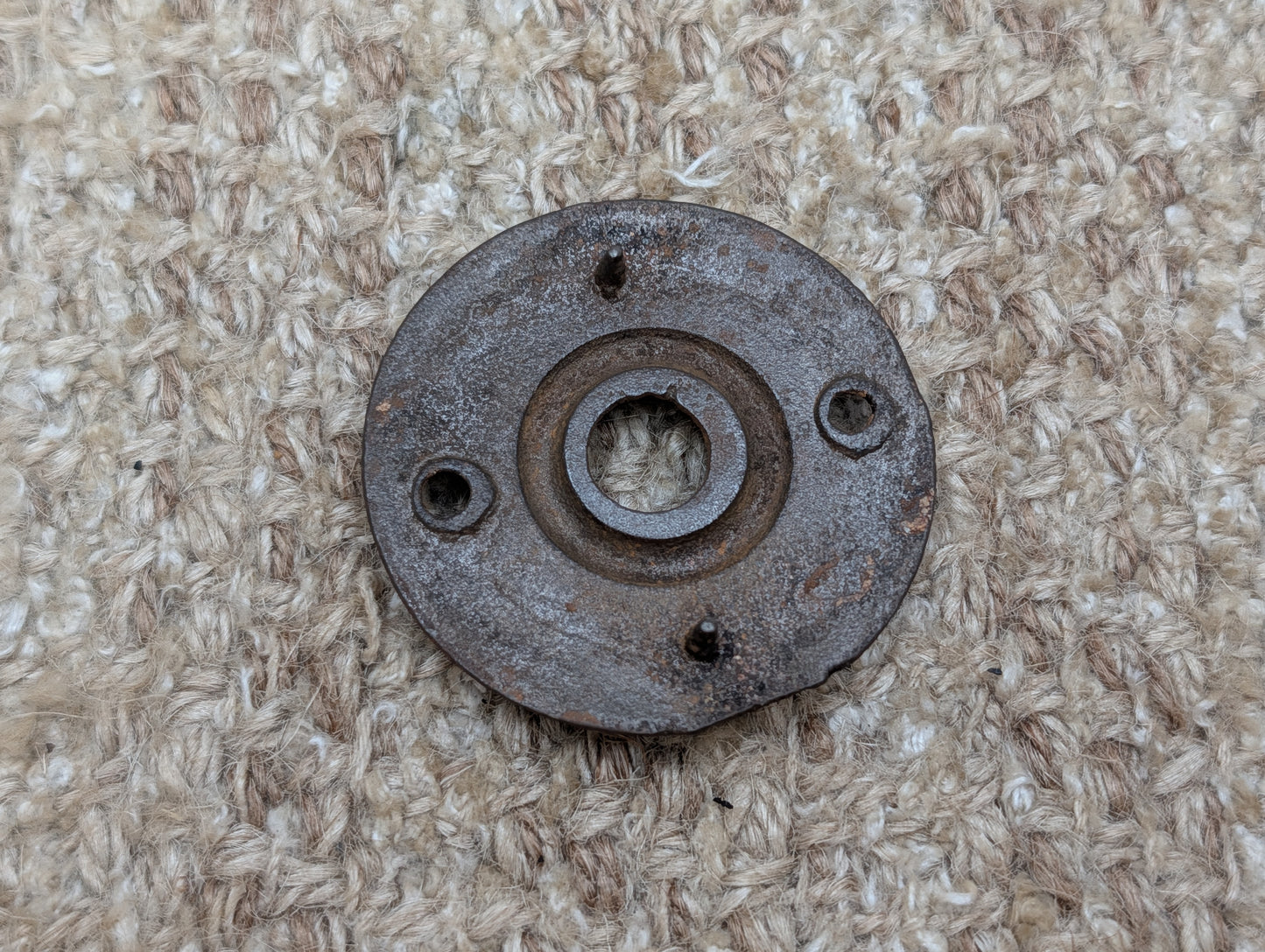 2  1/16" Antique Cast Iron Rosette Escutcheon For Door Knob
