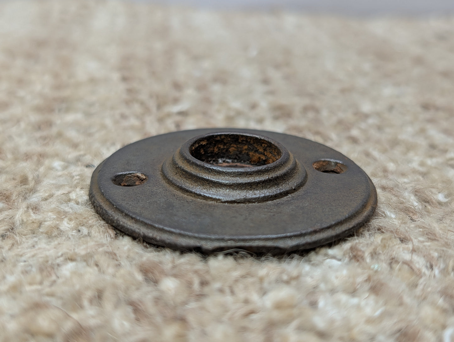 2  1/16" Antique Cast Iron Rosette Escutcheon For Door Knob