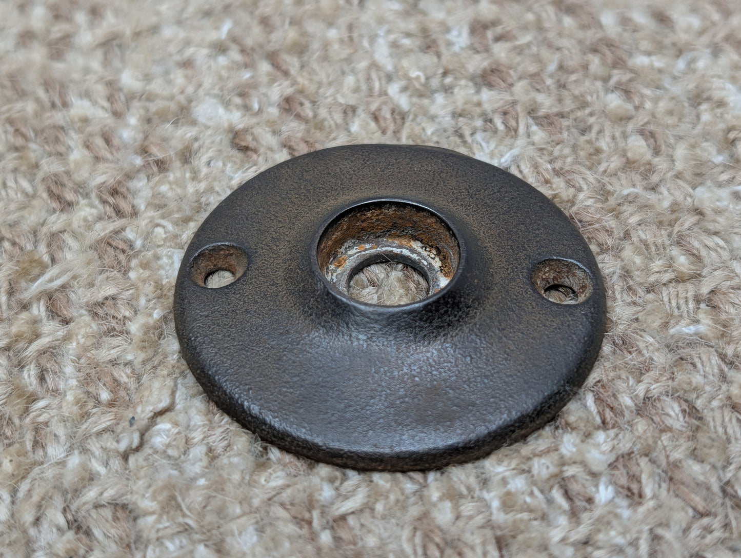 2  1/8" Antique Cast Iron Rosette Escutcheon For Door Knob