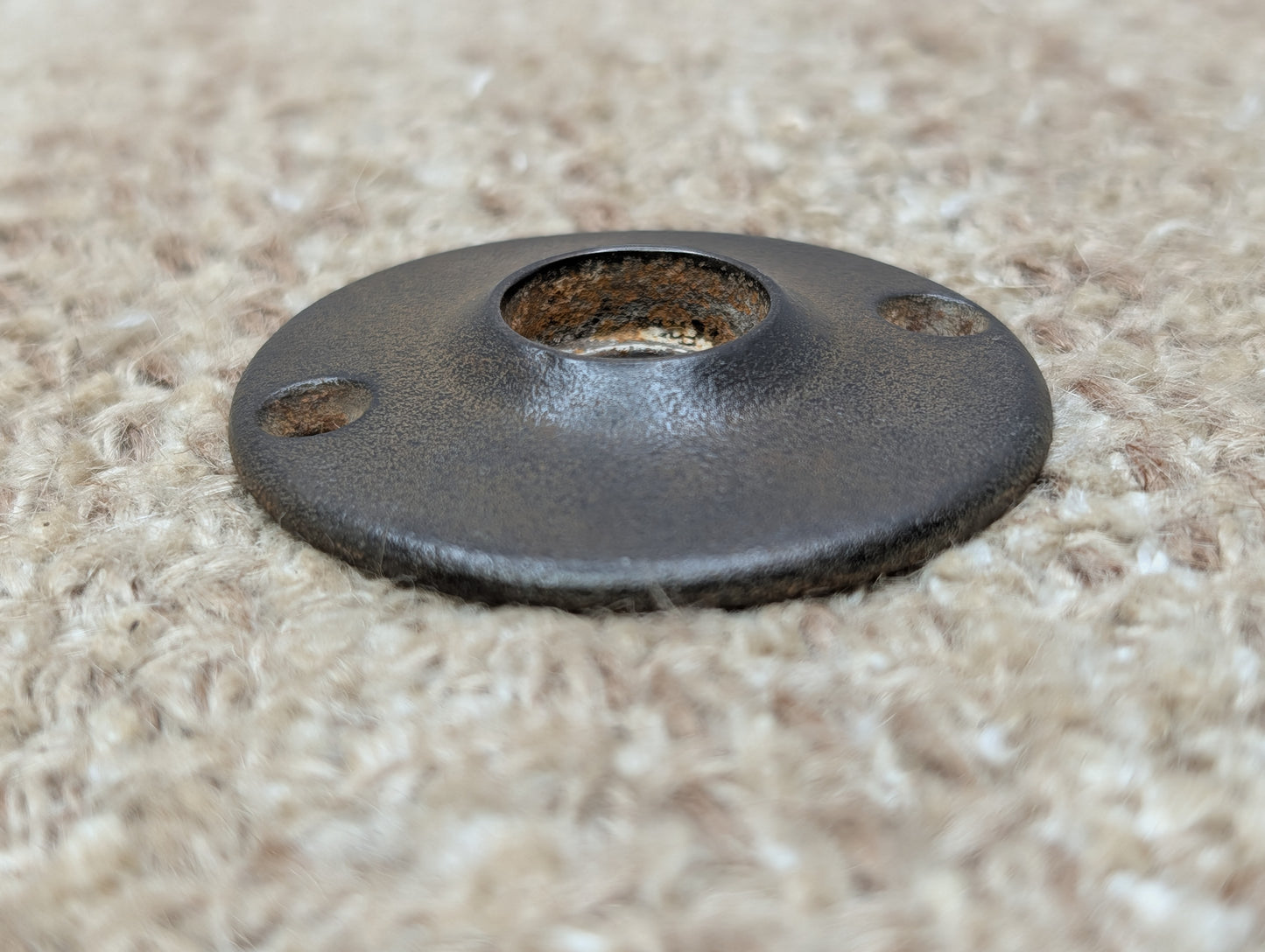 2  1/8" Antique Cast Iron Rosette Escutcheon For Door Knob