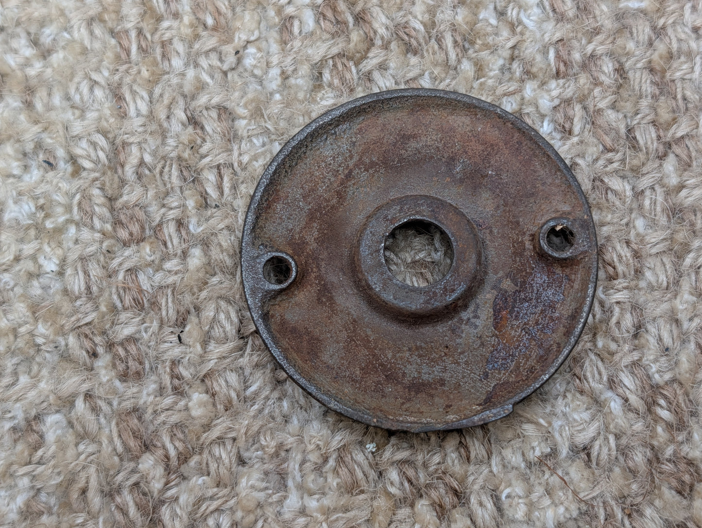 2  1/8" Antique Cast Iron Rosette Escutcheon For Door Knob