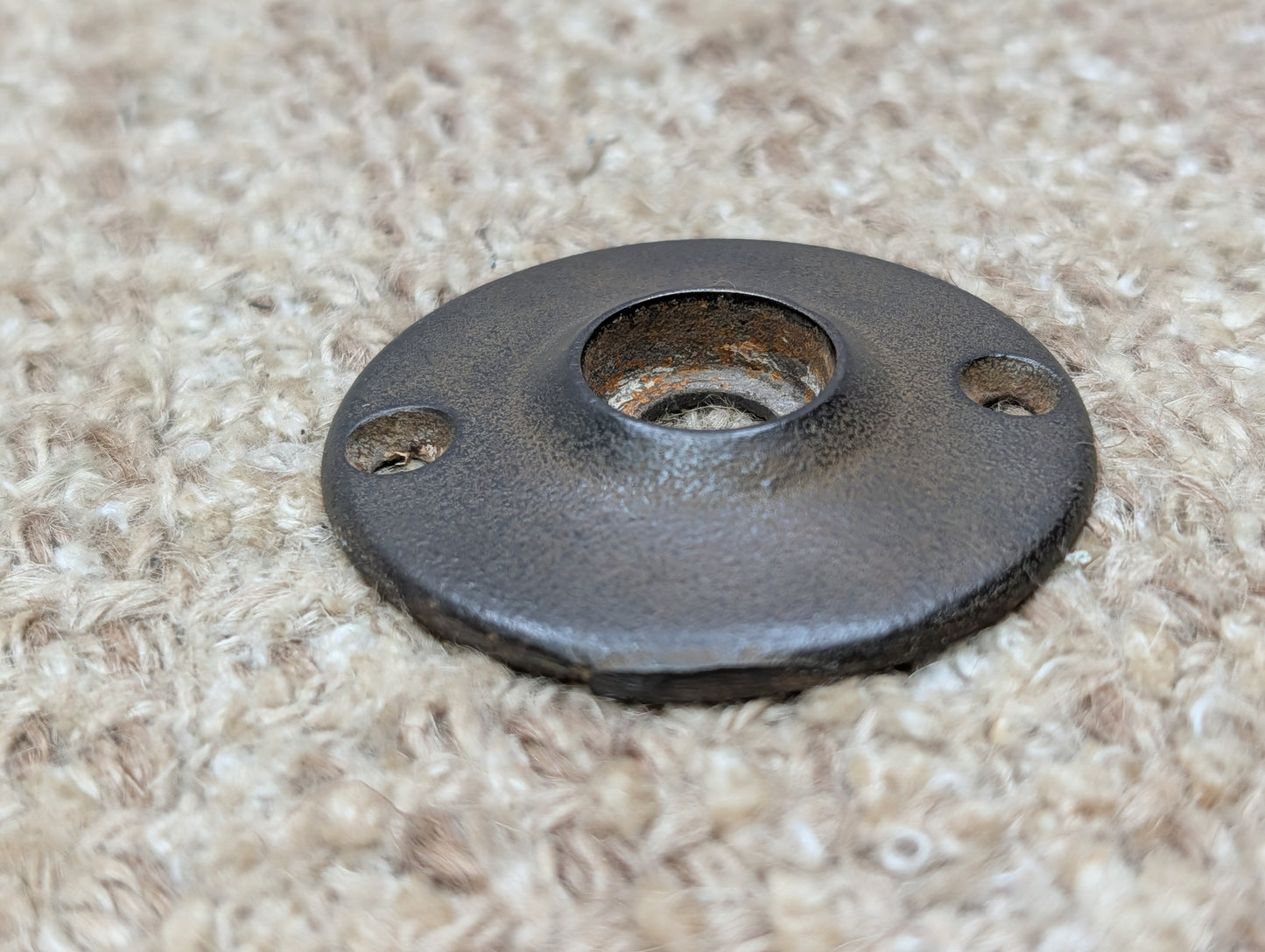 2  1/8" Antique Cast Iron Rosette Escutcheon For Door Knob
