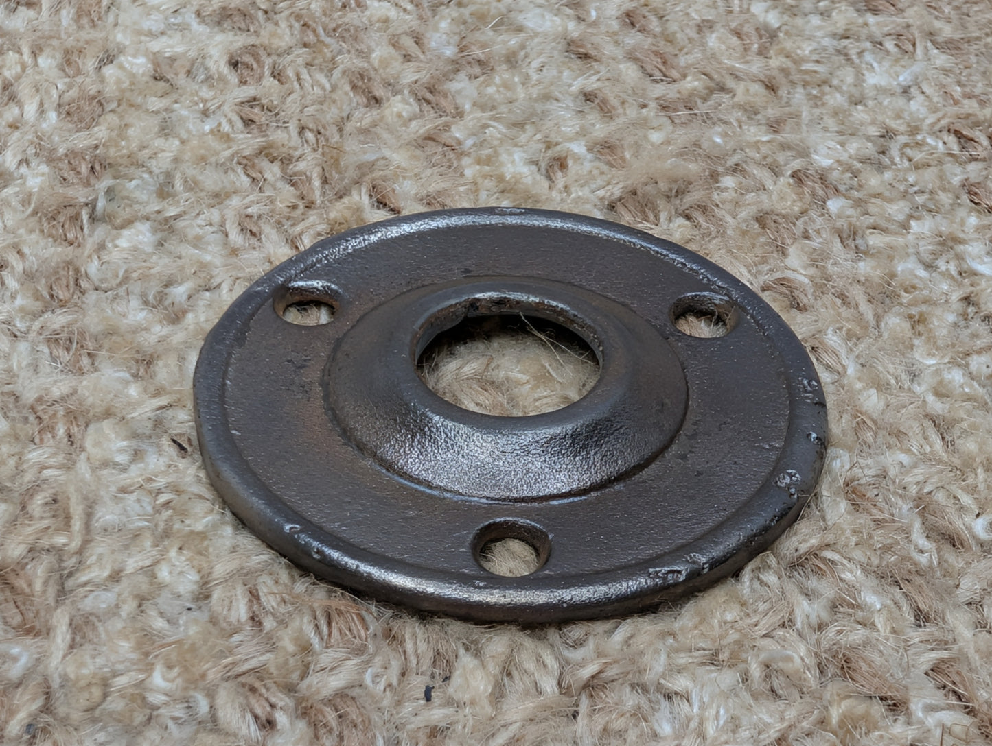 2  1/4" Antique Cast Iron Rosette Escutcheon For Door Knob