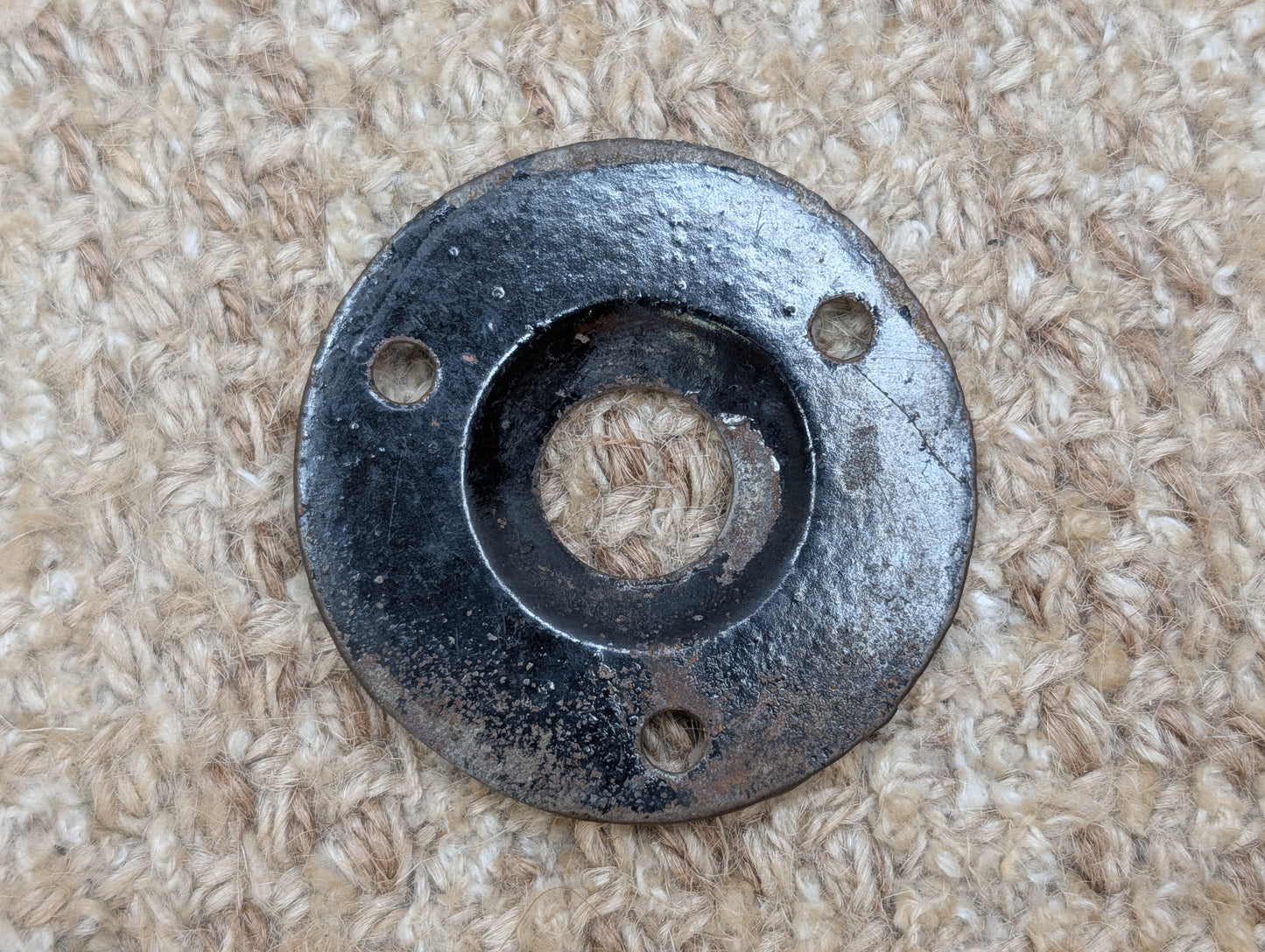 2  1/4" Antique Cast Iron Rosette Escutcheon For Door Knob