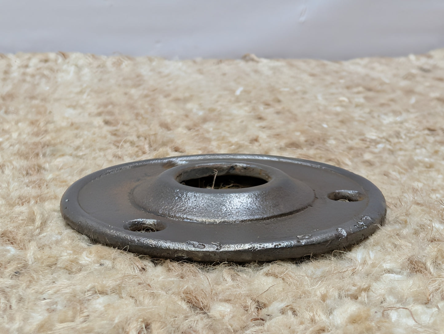 2  1/4" Antique Cast Iron Rosette Escutcheon For Door Knob