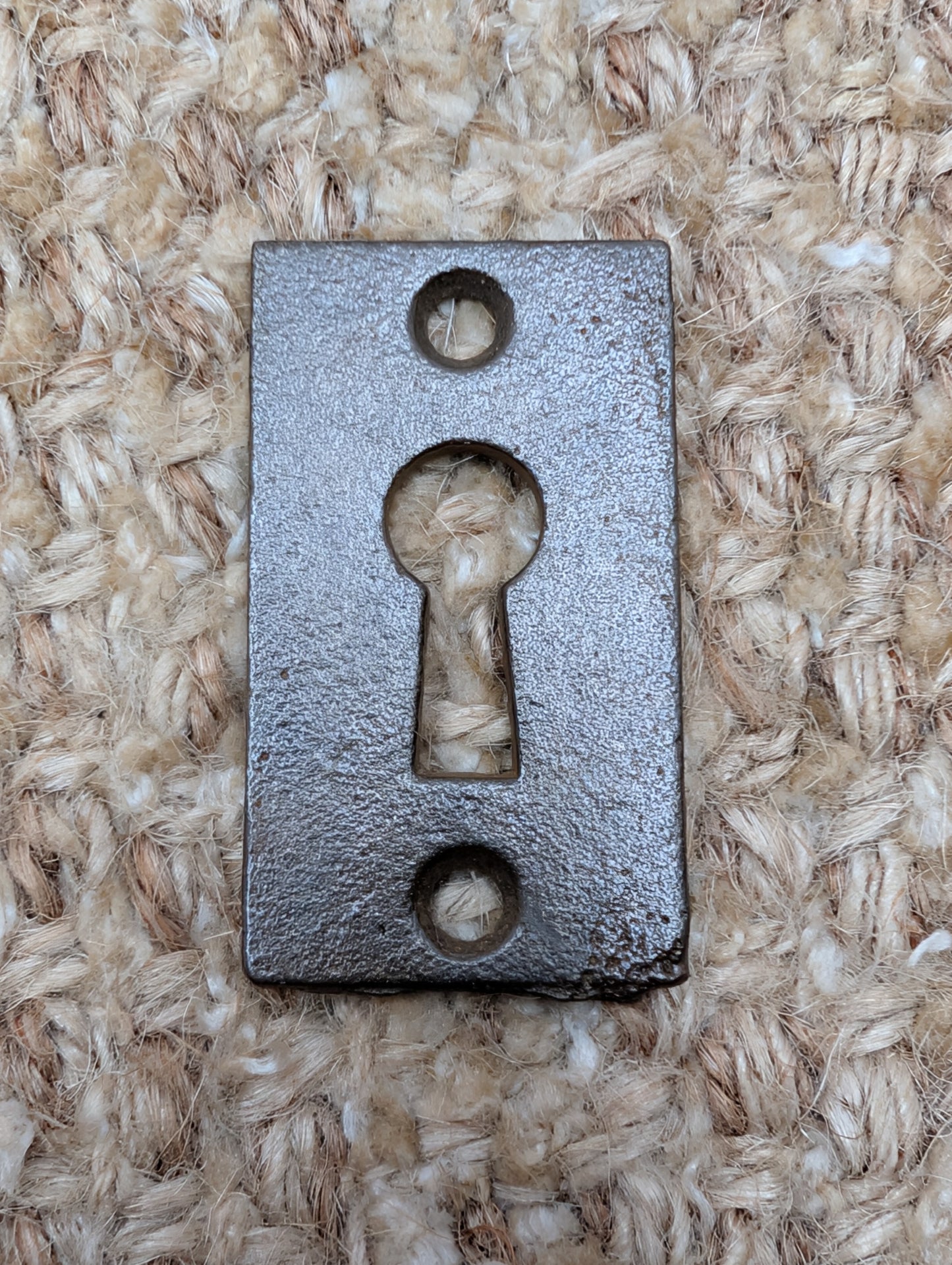 15/16" x 1  5/8" Antique Cast Iron Key Hole Cover Escutcheon