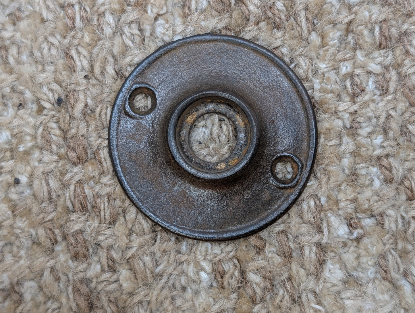 1 7/8" Antique Cast Iron Rosette Escutcheon For Door Knob