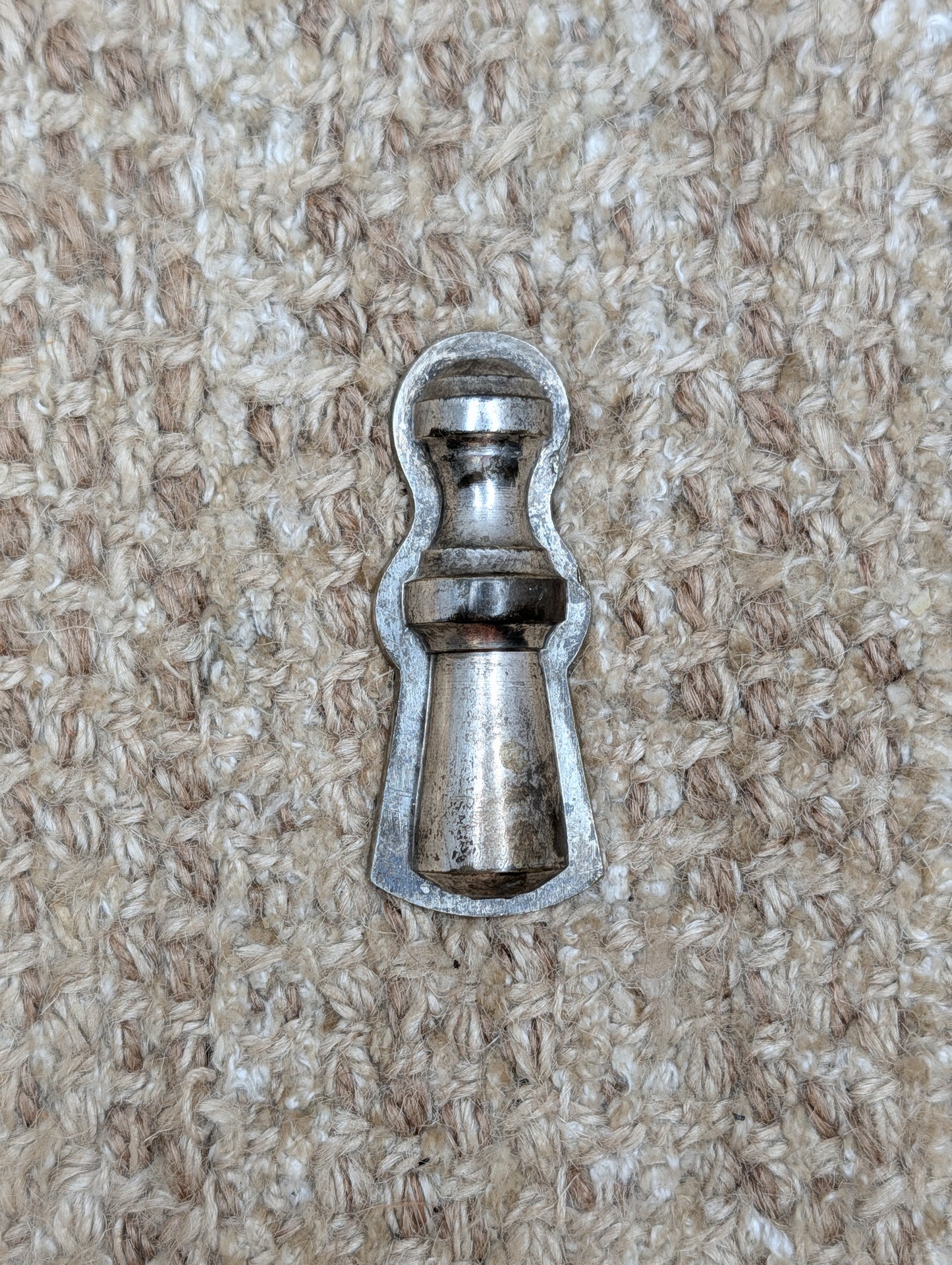 Antique Nickel Plated Brass Key Hole Cover Escutcheon With Swinging Cover