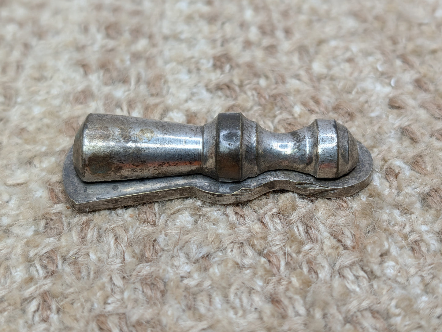 Antique Nickel Plated Brass Key Hole Cover Escutcheon With Swinging Cover