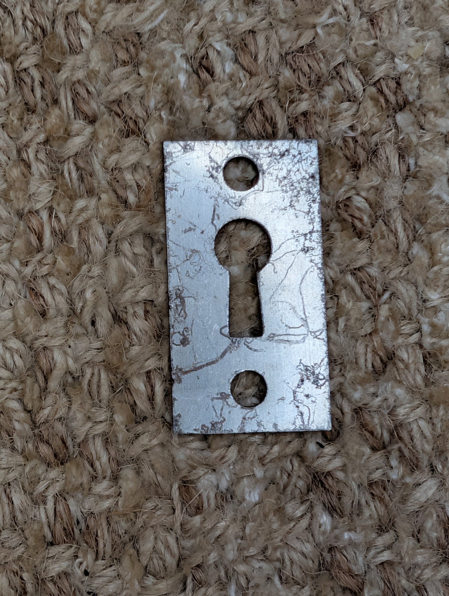 7/8" x 1  11/16" Antique Steel Key Hole Cover Escutcheon Door Hardware