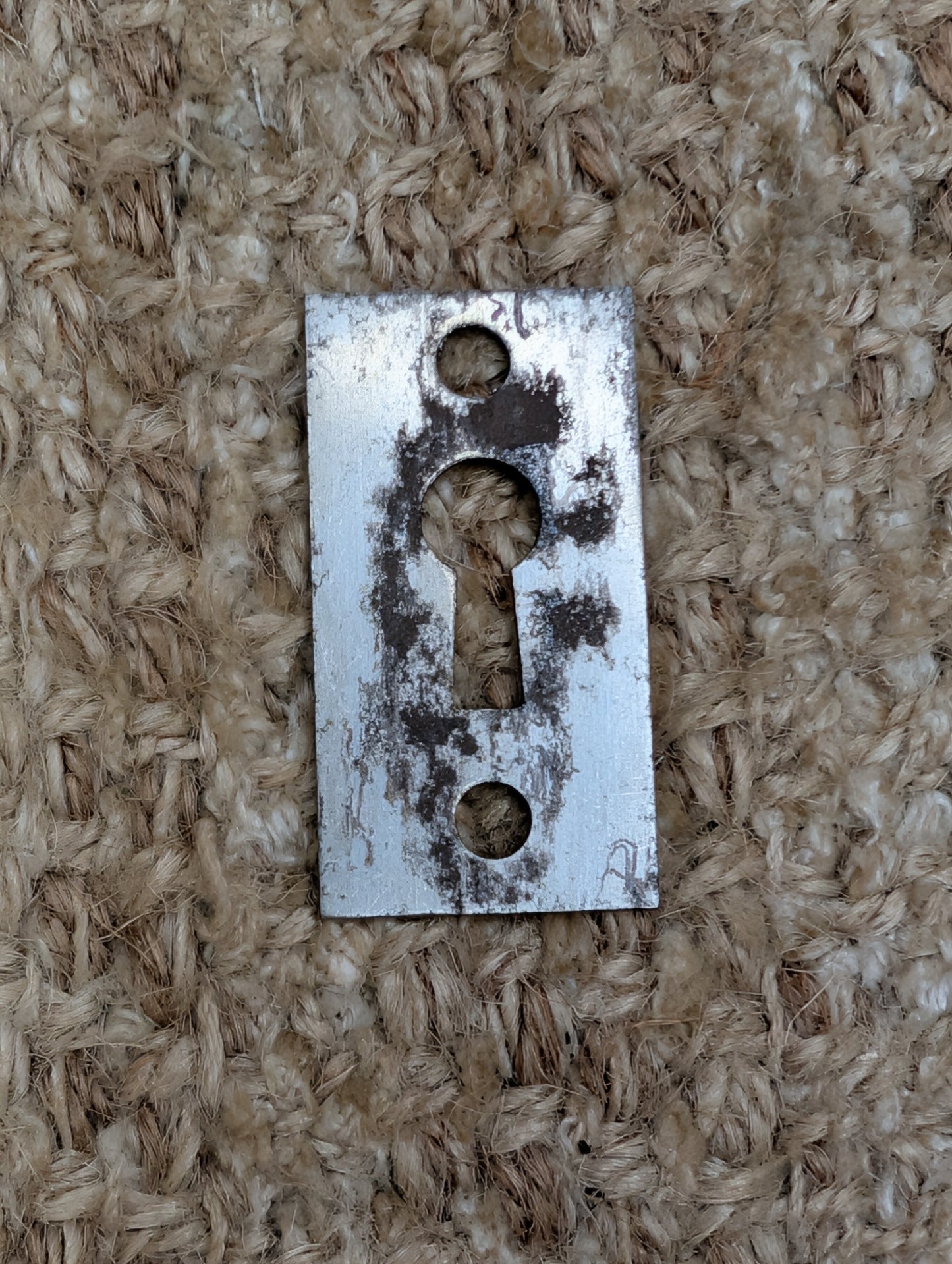 7/8" x 1  11/16" Antique Steel Key Hole Cover Escutcheon Door Hardware