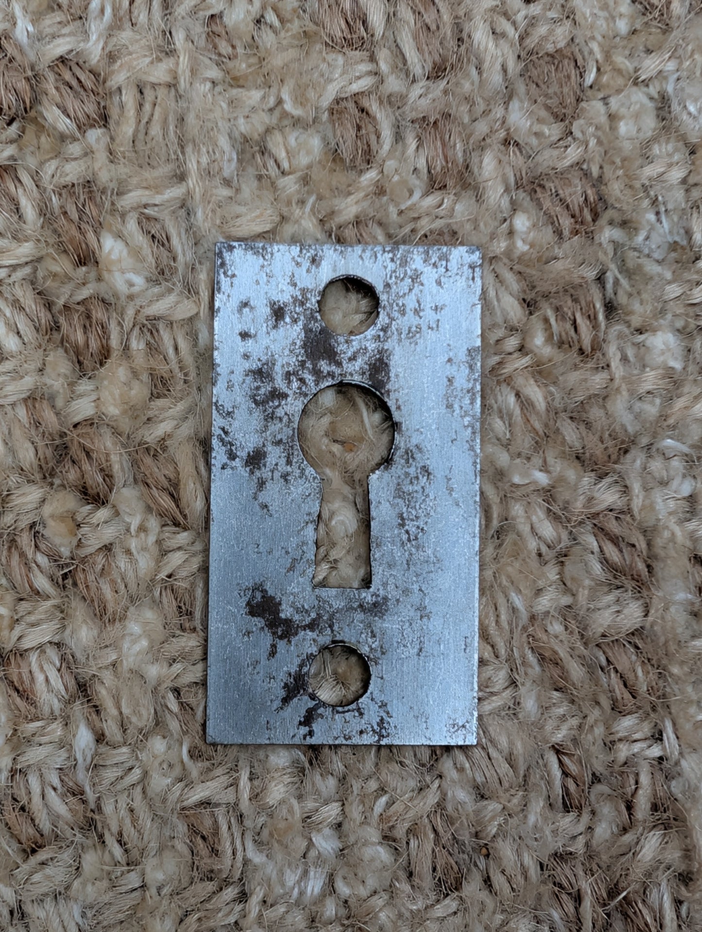 7/8" x 1  11/16" Antique Steel Key Hole Cover Escutcheon Door Hardware