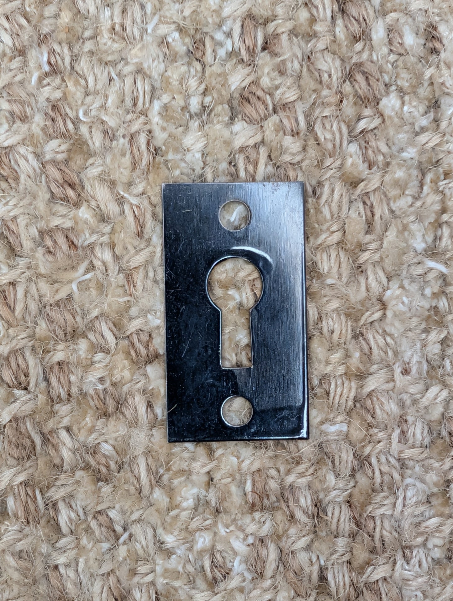 7/8" x 1  5/8" Antique Steel Key Hole Cover Escutcheon Door Hardware