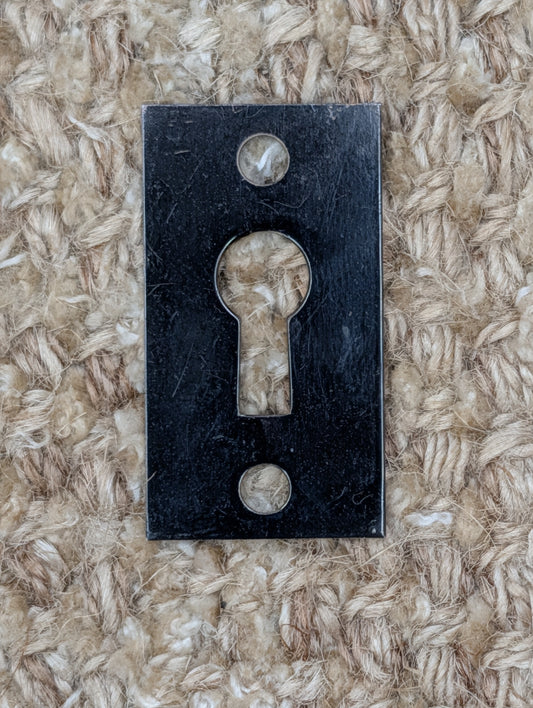 7/8" x 1  5/8" Antique Steel Key Hole Cover Escutcheon Door Hardware