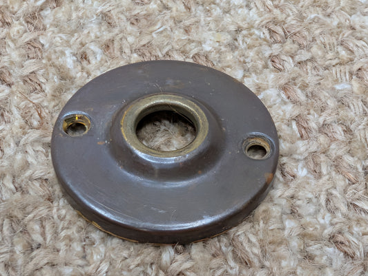 1 7/8" Antique Stamped Brass Rosette Escutcheon For Door Knob