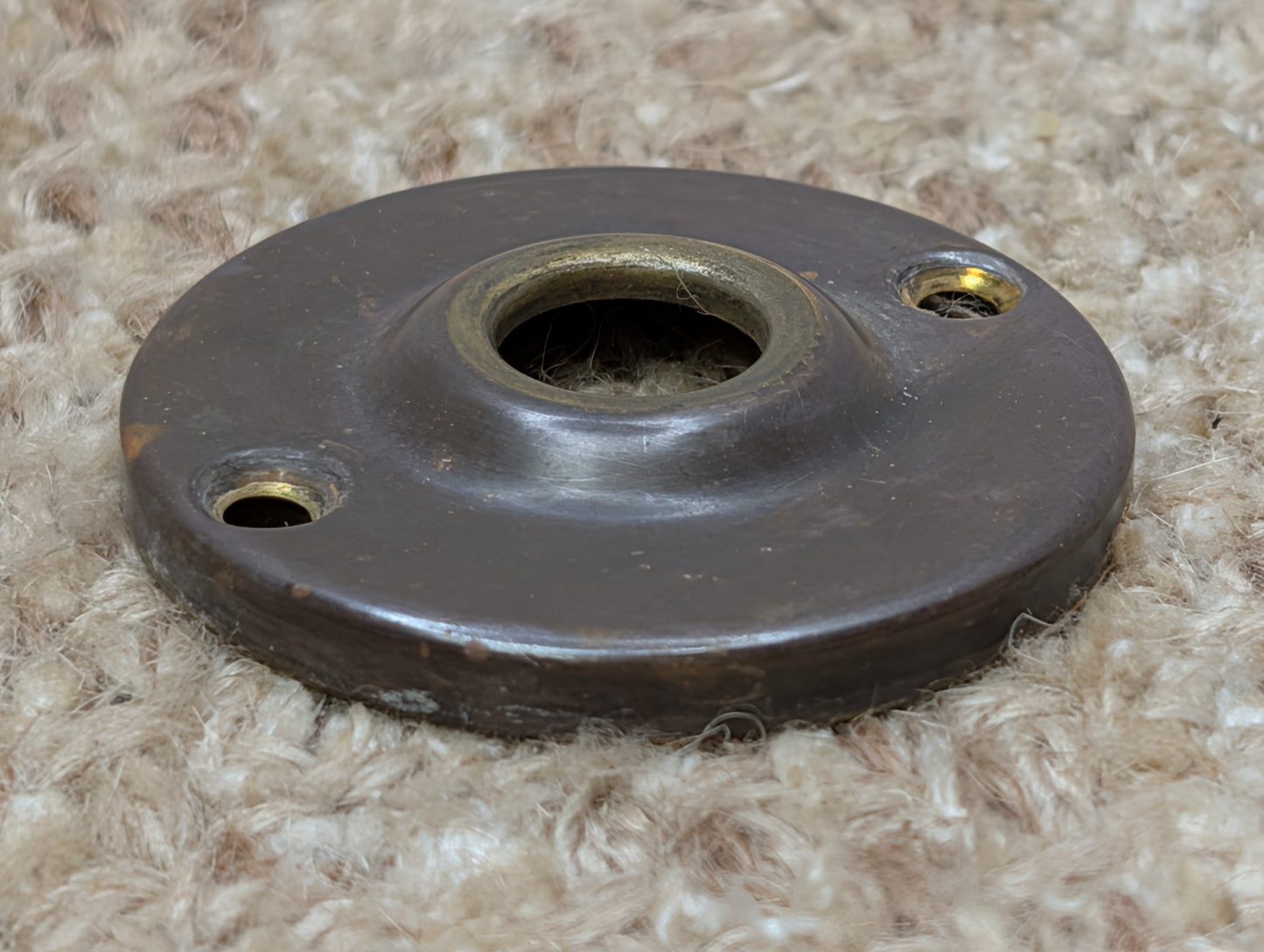 1 7/8" Antique Stamped Brass Rosette Escutcheon For Door Knob