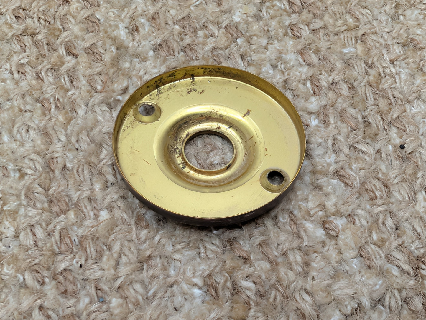 1 7/8" Antique Stamped Brass Rosette Escutcheon For Door Knob
