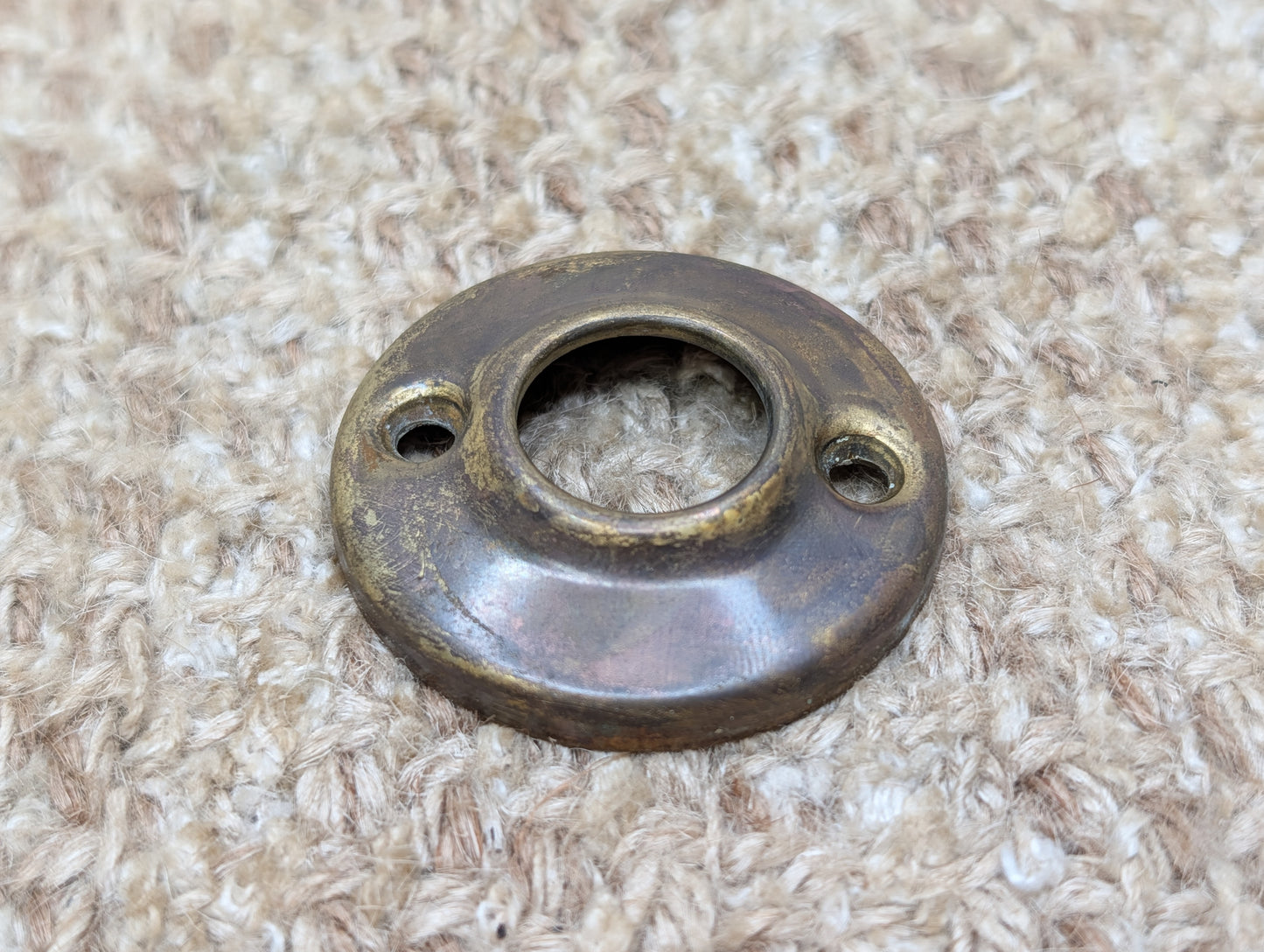 1 3/4" Antique Stamped Brass Rosette Escutcheon For Door Knob