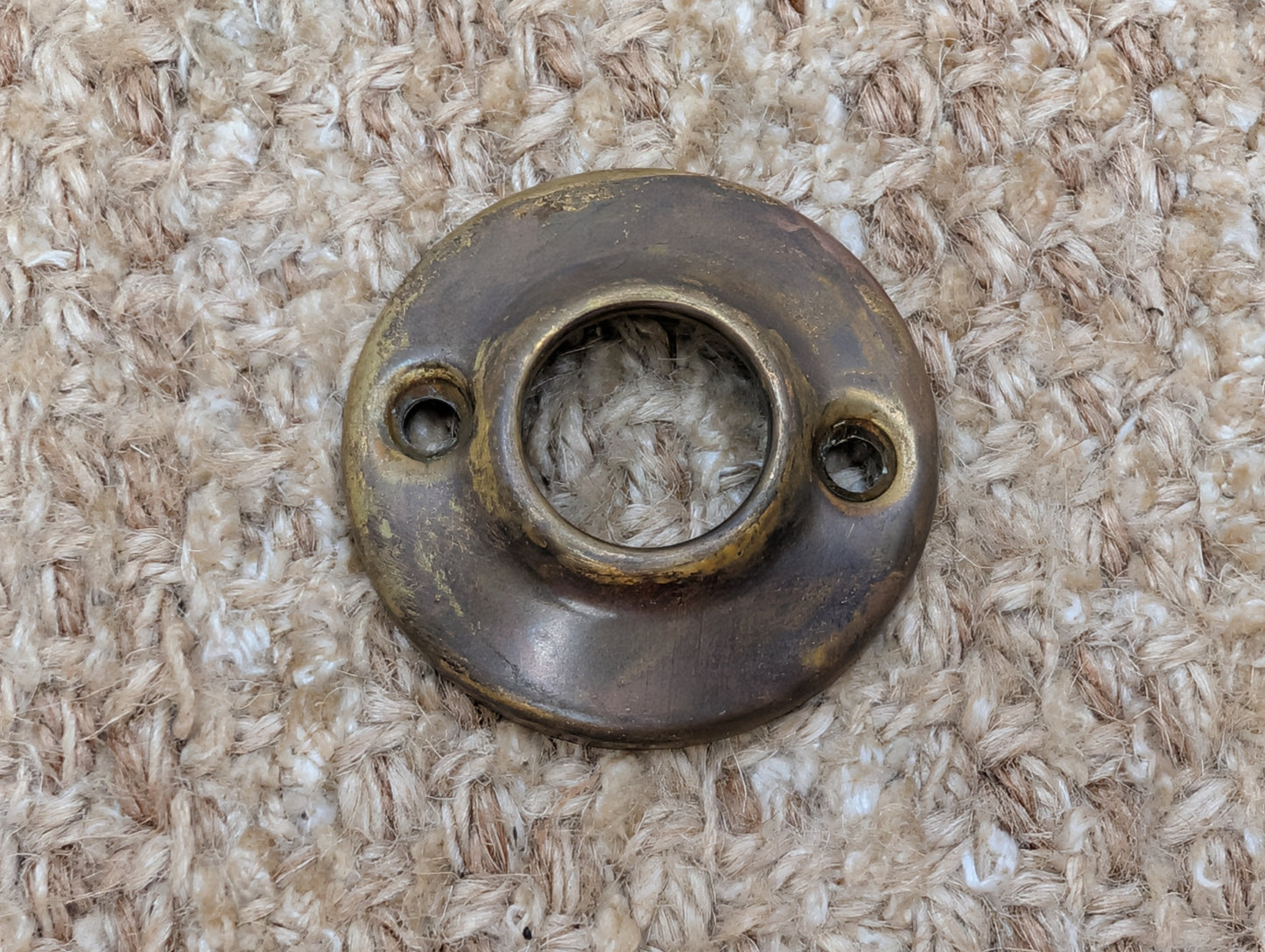 1 3/4" Antique Stamped Brass Rosette Escutcheon For Door Knob