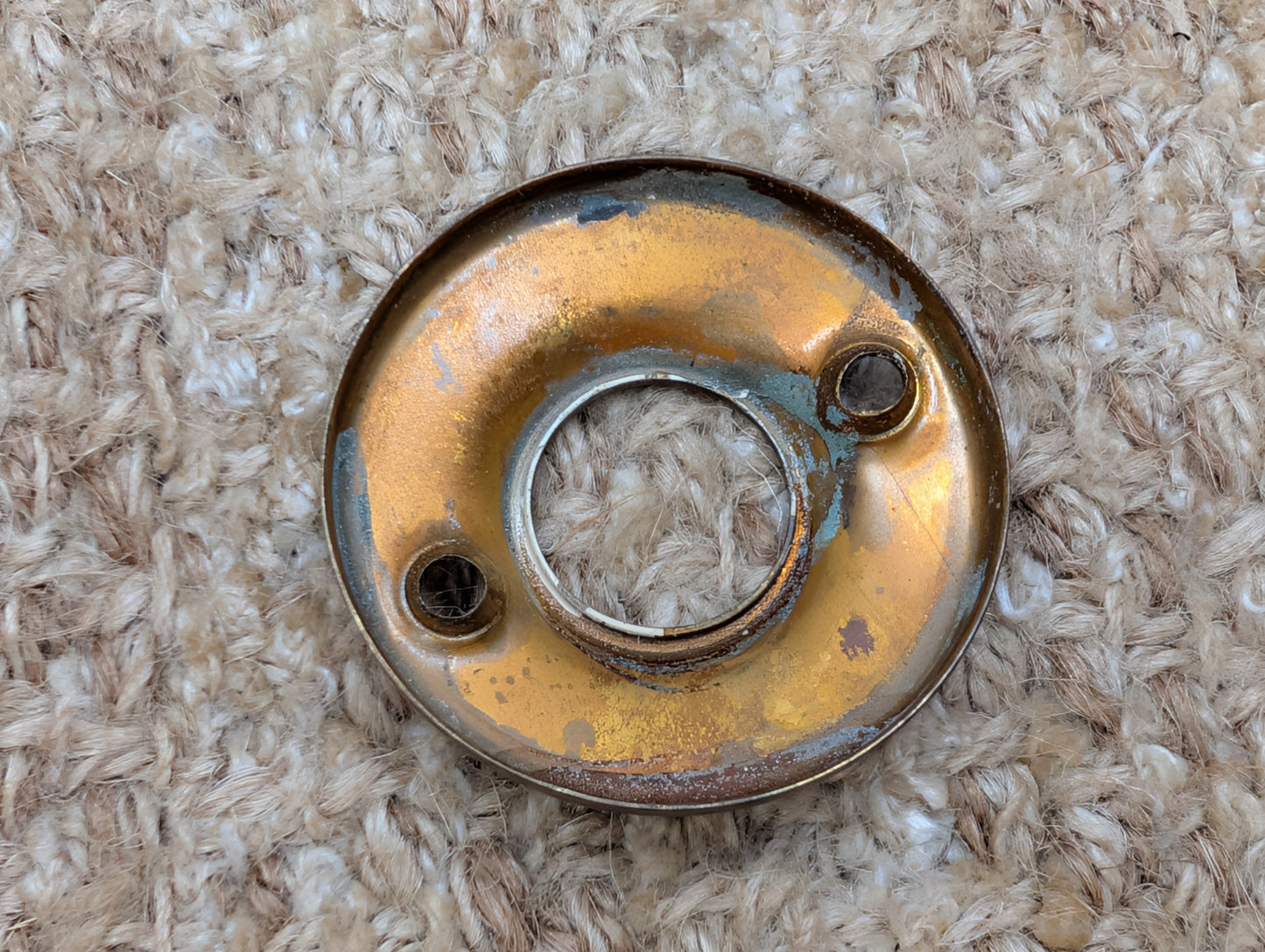 1 3/4" Antique Stamped Brass Rosette Escutcheon For Door Knob