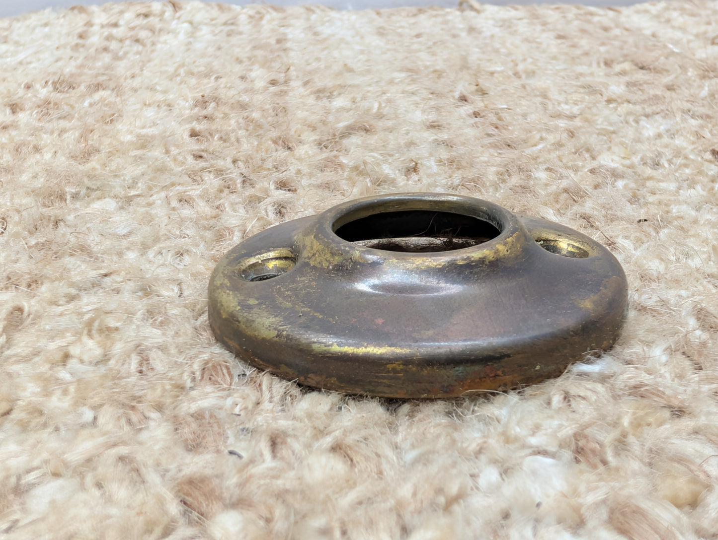 1 3/4" Antique Stamped Brass Rosette Escutcheon For Door Knob