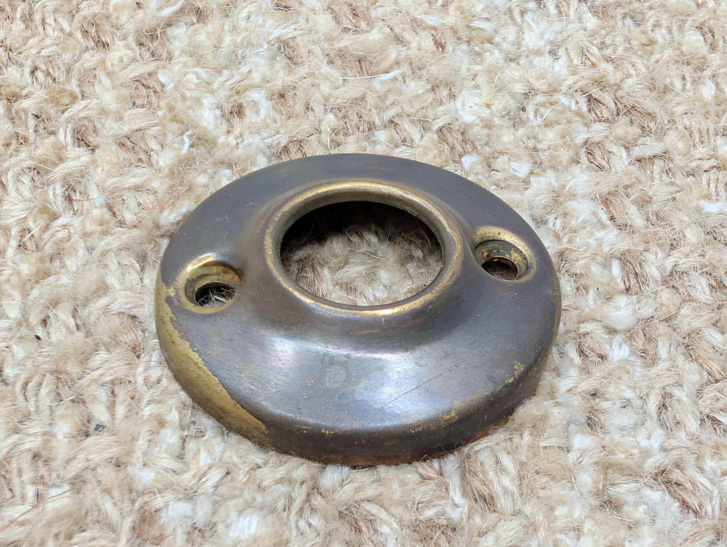 1 3/4" Antique Stamped Brass Rosette Escutcheon For Door Knob
