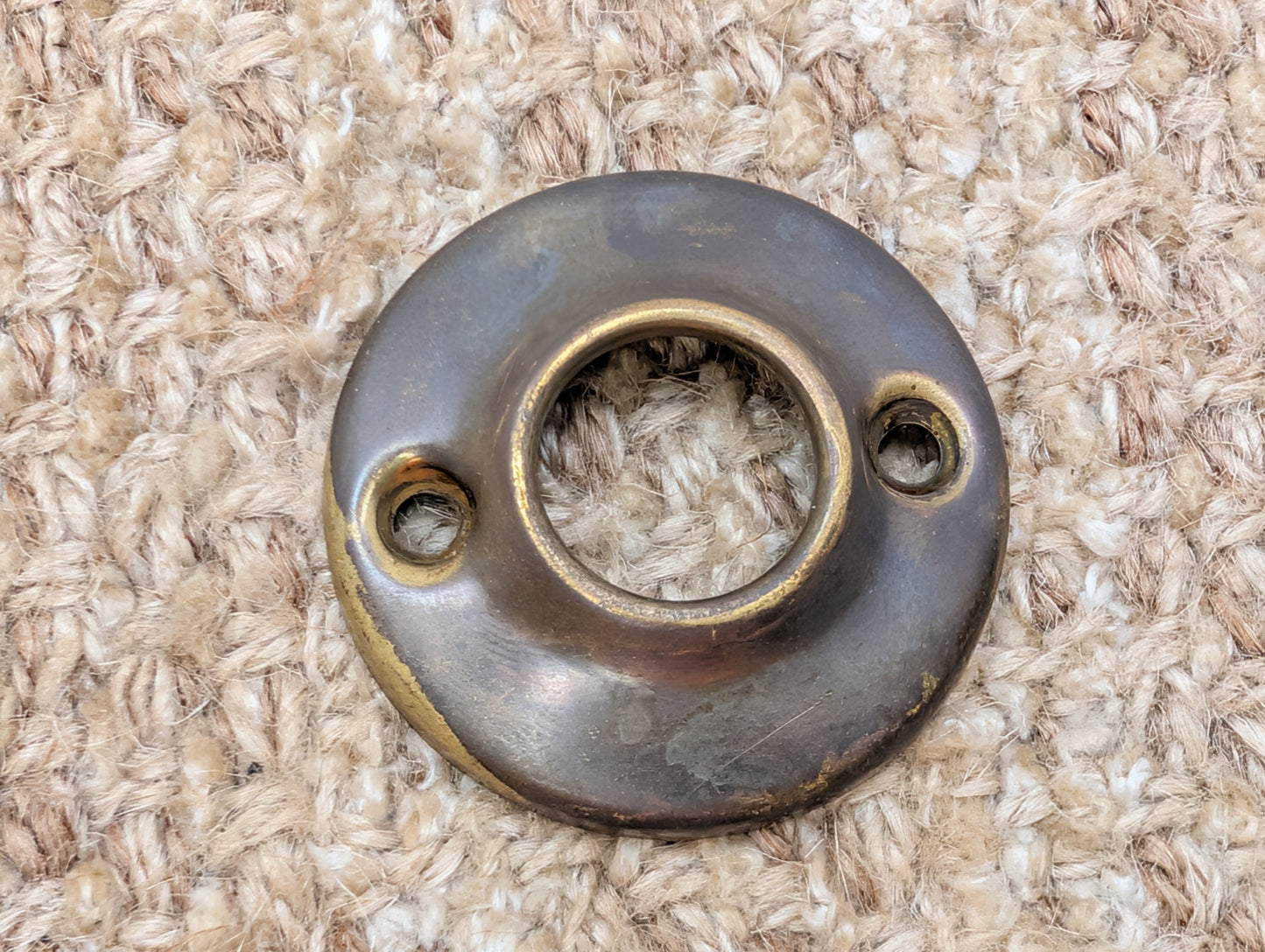 1 3/4" Antique Stamped Brass Rosette Escutcheon For Door Knob