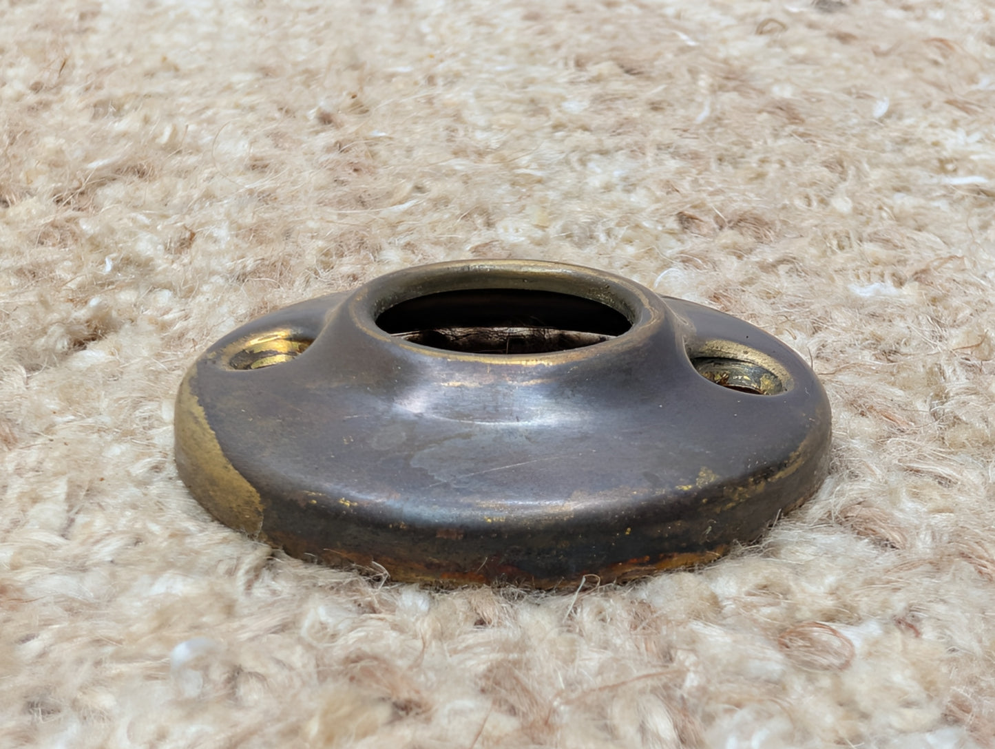1 3/4" Antique Stamped Brass Rosette Escutcheon For Door Knob