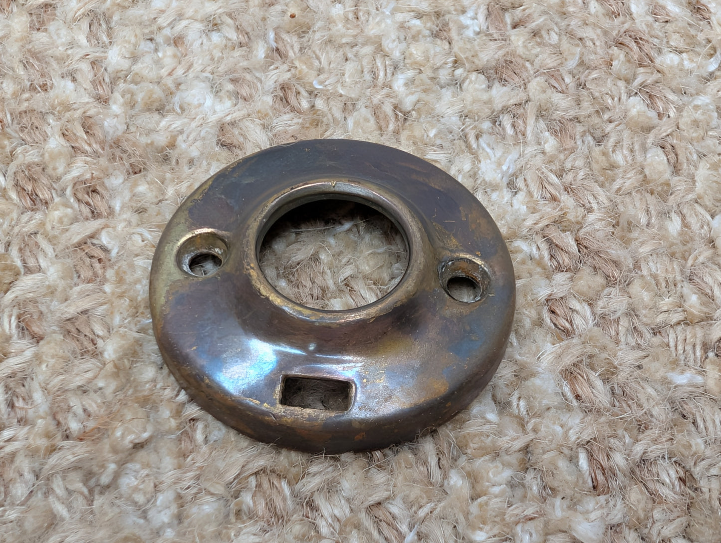 1 3/4" Antique Stamped Brass Rosette Escutcheon For Door Knob