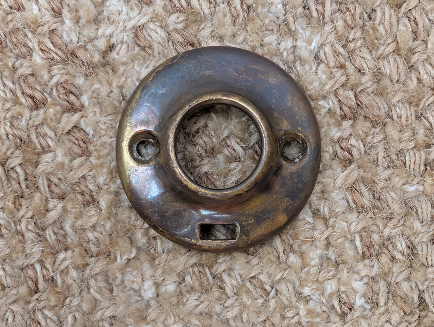 1 3/4" Antique Stamped Brass Rosette Escutcheon For Door Knob