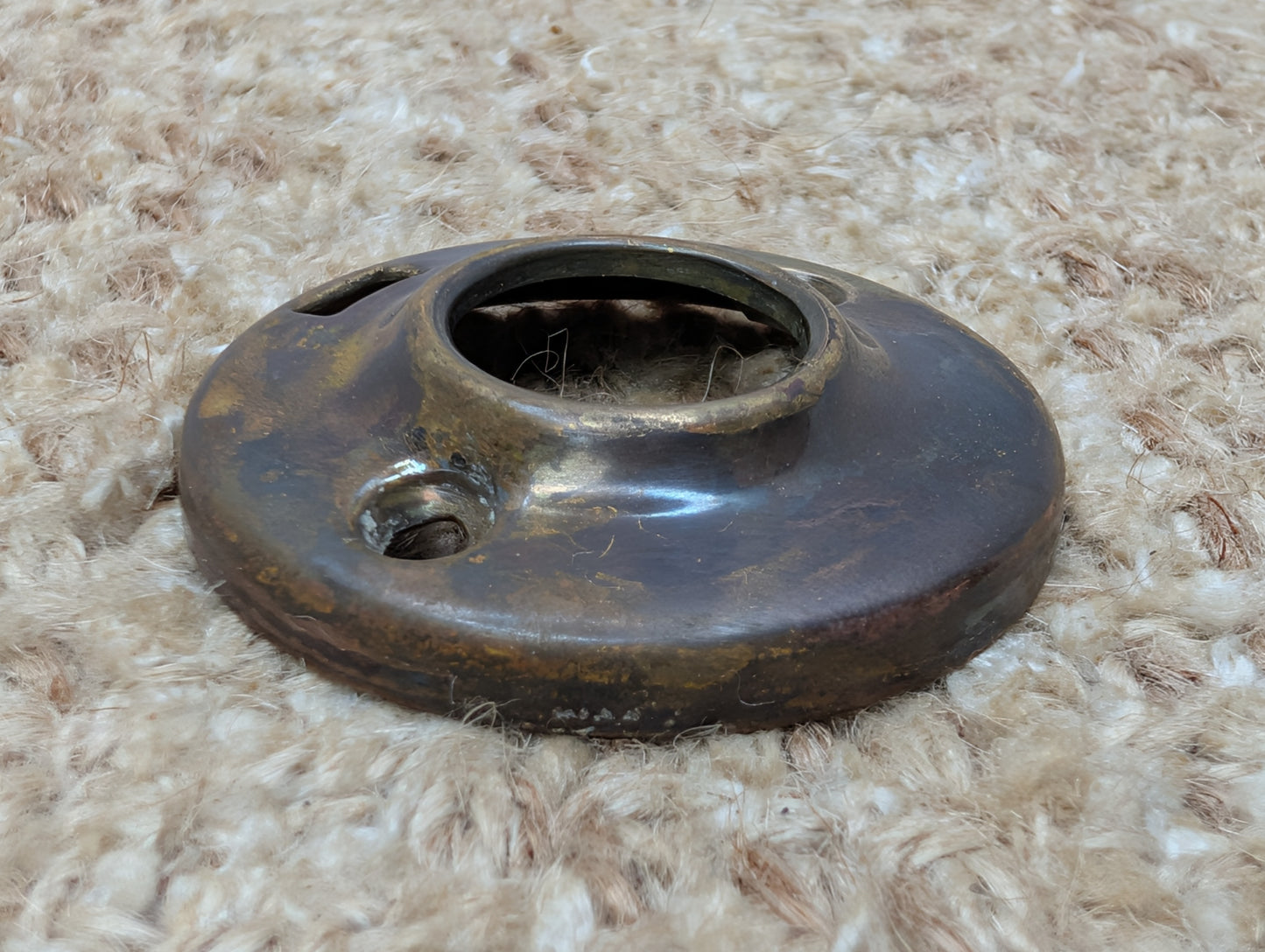 1 3/4" Antique Stamped Brass Rosette Escutcheon For Door Knob