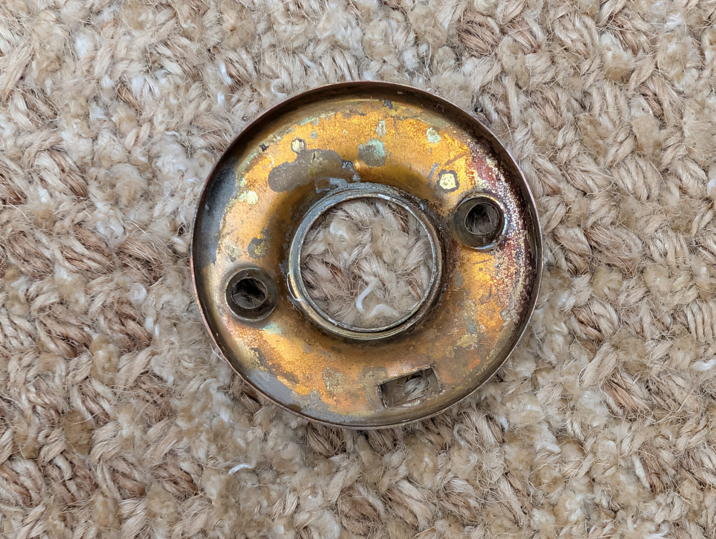 1 3/4" Antique Stamped Brass Rosette Escutcheon For Door Knob