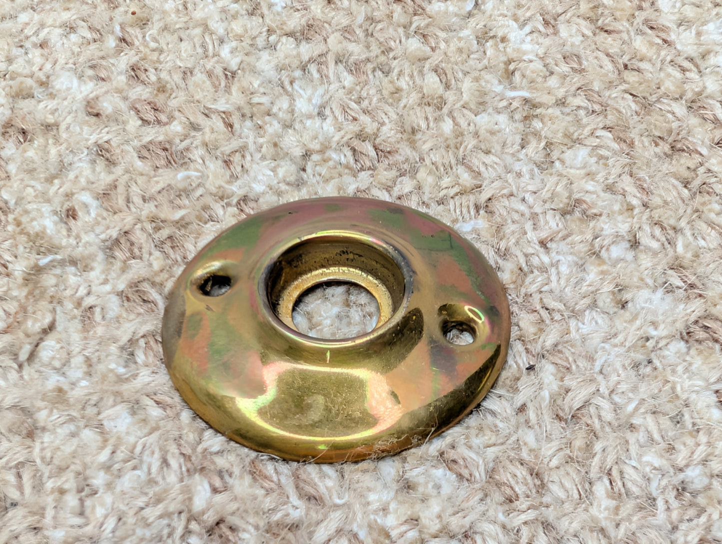 2" Antique Stamped Brass Rosette Escutcheon For Door Knob